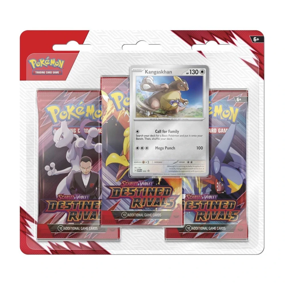Pokémon TCG Scarlet & Violet-Destined Rivals 3 Booster Packs & Kangaskhan Promo Card