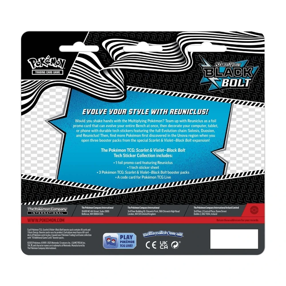 Pokémon TCG Scarlet & Violet-Black Bolt Tech Sticker Collection
